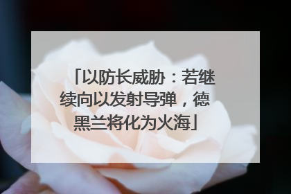 以防长威胁：若继续向以发射导弹，德黑兰将化为火海