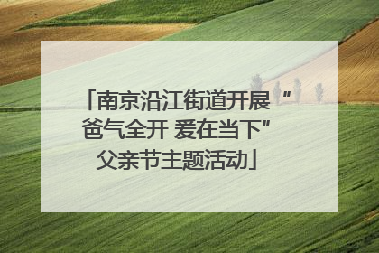 南京沿江街道开展“爸气全开 爱在当下”父亲节主题活动