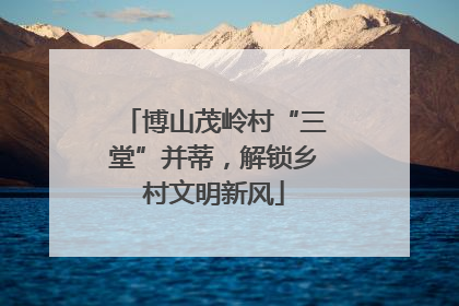 博山茂岭村“三堂”并蒂，解锁乡村文明新风