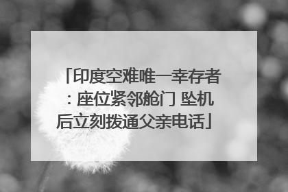 印度空难唯一幸存者：座位紧邻舱门 坠机后立刻拨通父亲电话
