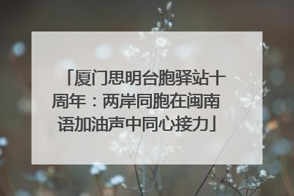 厦门思明台胞驿站十周年：两岸同胞在闽南语加油声中同心接力