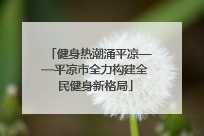 健身热潮涌平凉——平凉市全力构建全民健身新格局