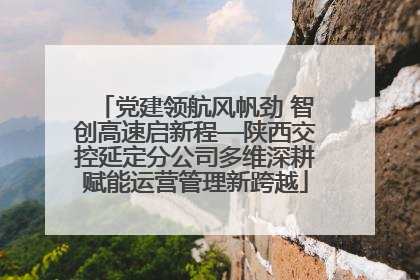 党建领航风帆劲 智创高速启新程—陕西交控延定分公司多维深耕赋能运营管理新跨越