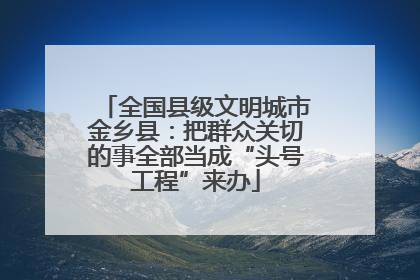 全国县级文明城市金乡县：把群众关切的事全部当成“头号工程”来办