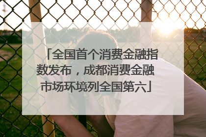 全国首个消费金融指数发布，成都消费金融市场环境列全国第六