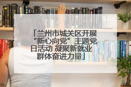 兰州市城关区开展“新心向党”主题党日活动 凝聚新就业群体奋进力量