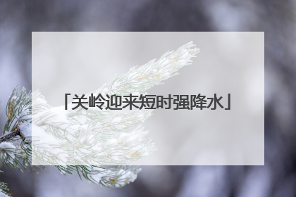 关岭迎来短时强降水