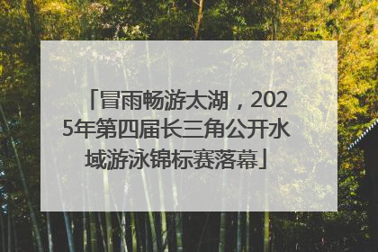 冒雨畅游太湖，2025年第四届长三角公开水域游泳锦标赛落幕