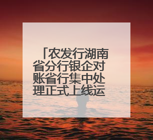 农发行湖南省分行银企对账省行集中处理正式上线运行