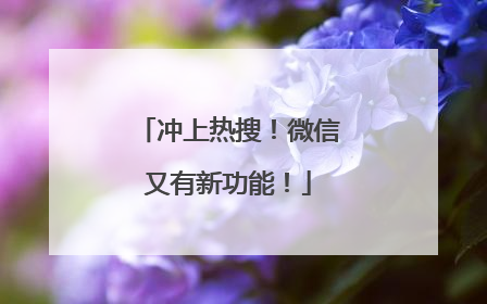 冲上热搜！微信又有新功能！