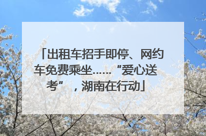 出租车招手即停、网约车免费乘坐……“爱心送考”，湖南在行动