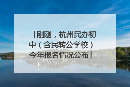 刚刚，杭州民办初中（含民转公学校）今年报名情况公布