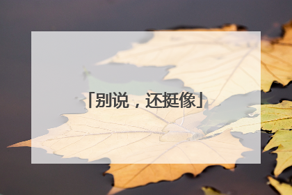 别说，还挺像