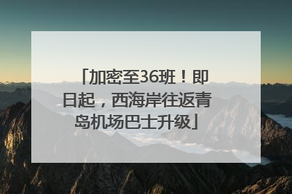 加密至36班！即日起，西海岸往返青岛机场巴士升级