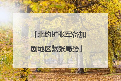 北约扩张军备加剧地区紧张局势