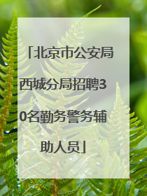 北京市公安局西城分局招聘30名勤务警务辅助人员