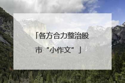 各方合力整治股市“小作文”