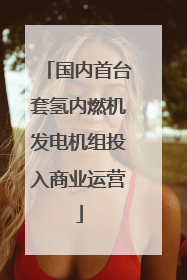 国内首台套氢内燃机发电机组投入商业运营