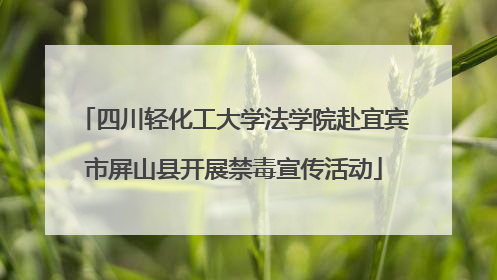 四川轻化工大学法学院赴宜宾市屏山县开展禁毒宣传活动