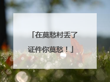 在莫愁村丢了证件你莫愁！