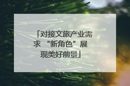 对接文旅产业需求 “新角色”展现美好前景