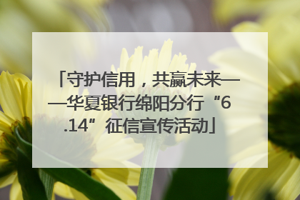 守护信用，共赢未来——华夏银行绵阳分行“6.14”征信宣传活动