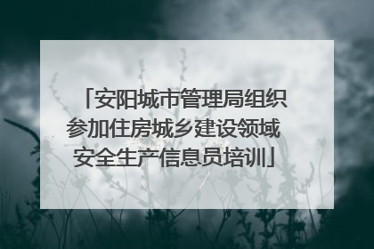 安阳城市管理局组织参加住房城乡建设领域安全生产信息员培训