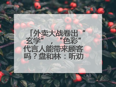 外卖大战卷出“玄学”，“色彩”代言人能带来顾客吗？盘和林：听劝的企业是好企业