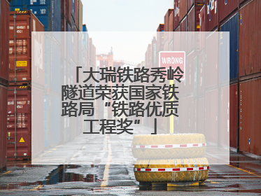 大瑞铁路秀岭隧道荣获国家铁路局“铁路优质工程奖”