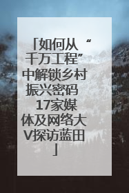 如何从“千万工程”中解锁乡村振兴密码 17家媒体及网络大V探访蓝田