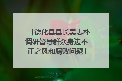 德化县县长吴志朴调研督导群众身边不正之风和腐败问题
