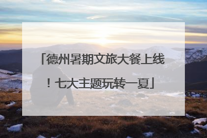 德州暑期文旅大餐上线！七大主题玩转一夏