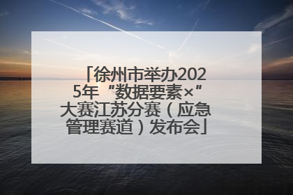 徐州市举办2025年“数据要素×”大赛江苏分赛（应急管理赛道）发布会