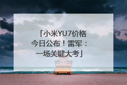 小米YU7价格今日公布！雷军：一场关键大考