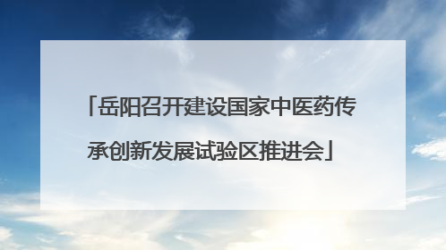 岳阳召开建设国家中医药传承创新发展试验区推进会