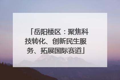 岳阳楼区：聚焦科技转化、创新民生服务、拓展国际赛道