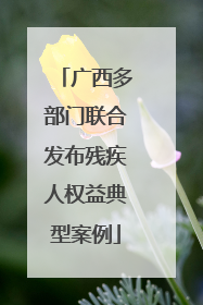 广西多部门联合发布残疾人权益典型案例