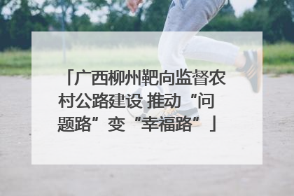 广西柳州靶向监督农村公路建设 推动“问题路”变“幸福路”