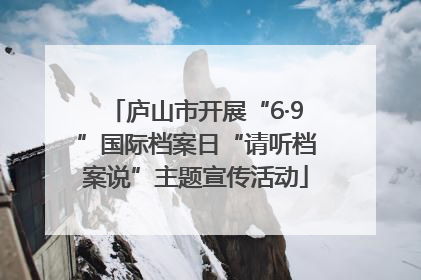 庐山市开展“6·9”国际档案日“请听档案说”主题宣传活动