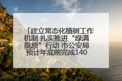 建立常态化植树工作机制 扎实推进“绿满陇原”行动 市公安局预计年底前完成1402亩绿化任务