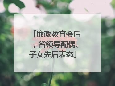 廉政教育会后，省领导配偶、子女先后表态