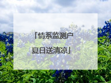 情系监测户 夏日送清凉