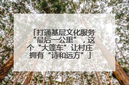 打通基层文化服务“最后一公里”，这个“大篷车”让村庄拥有“诗和远方”