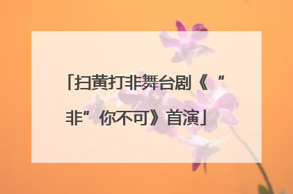扫黄打非舞台剧《“非”你不可》首演