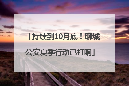 持续到10月底！聊城公安夏季行动已打响