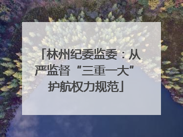 林州纪委监委：从严监督“三重一大” 护航权力规范