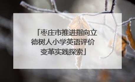 枣庄市推进指向立德树人小学英语评价变革实践探索