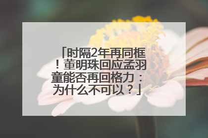 时隔2年再同框！董明珠回应孟羽童能否再回格力：为什么不可以？