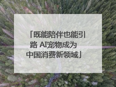 既能陪伴也能引路 AI宠物成为中国消费新领域