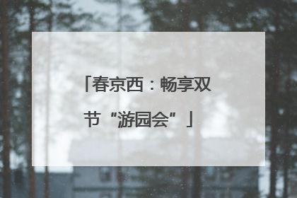 春京西：畅享双节“游园会”